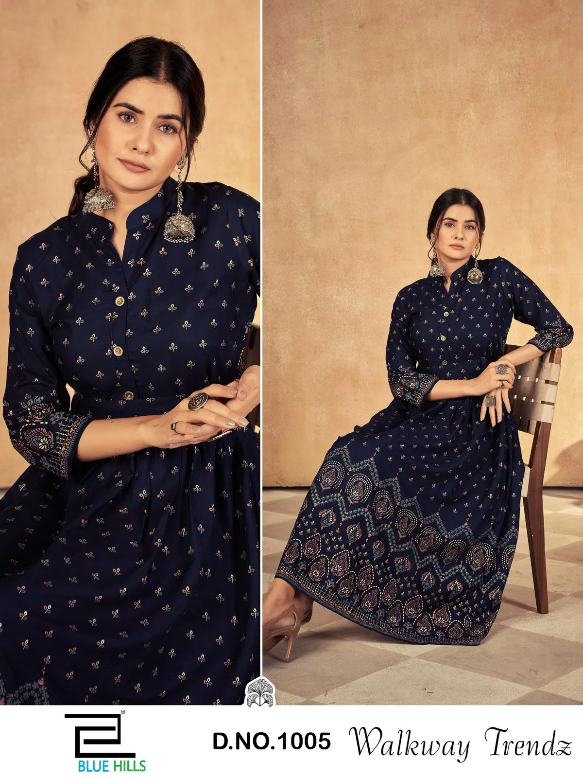 Walkway Trendz By Blue Hills Rayon Printed Gown Wholesalers In Delhi